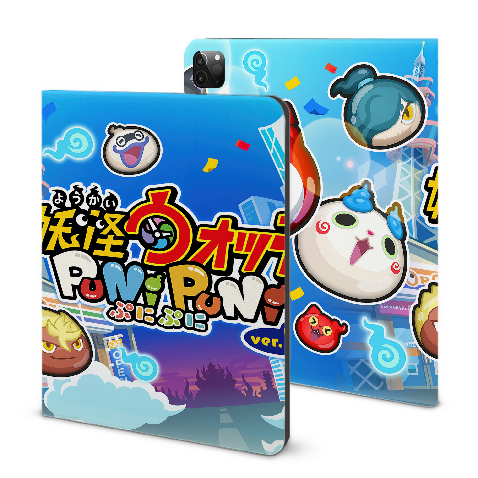 （画像用） 妖怪ウォッチ Yo-kai Watch IPadケース ペンホルダー付き ブックスタイルデザイン